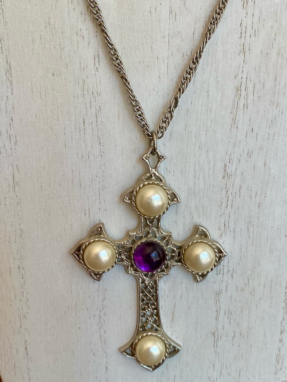 Vintage Sarah Coventry Cross Necklace